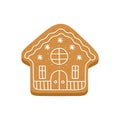 Gingerbread decorative house with white line icing